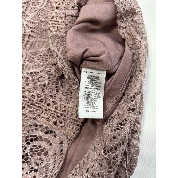 Romantic Cottagecore Mauve Lace Sleeveless Top Cable & Gauge Size L - Picture 10 of 13